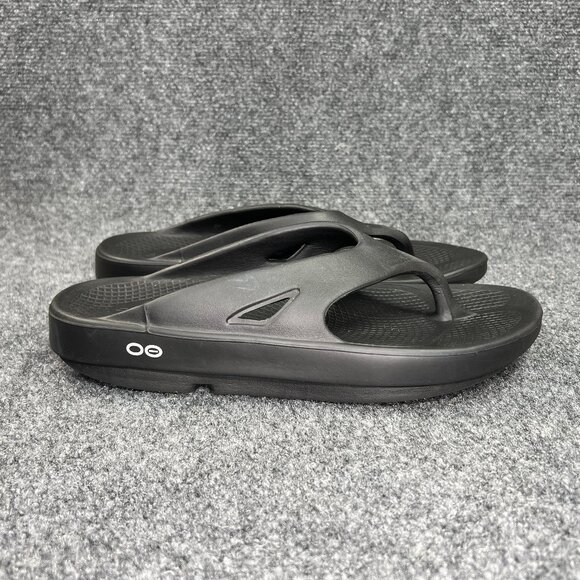 Oofos Original Sandals Men's 9 Black Athletic Sport Running Recovery Flip Flops - Picture 1 of 9